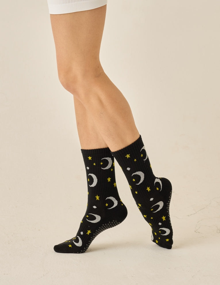 The Tall Tube Print Grip Sock