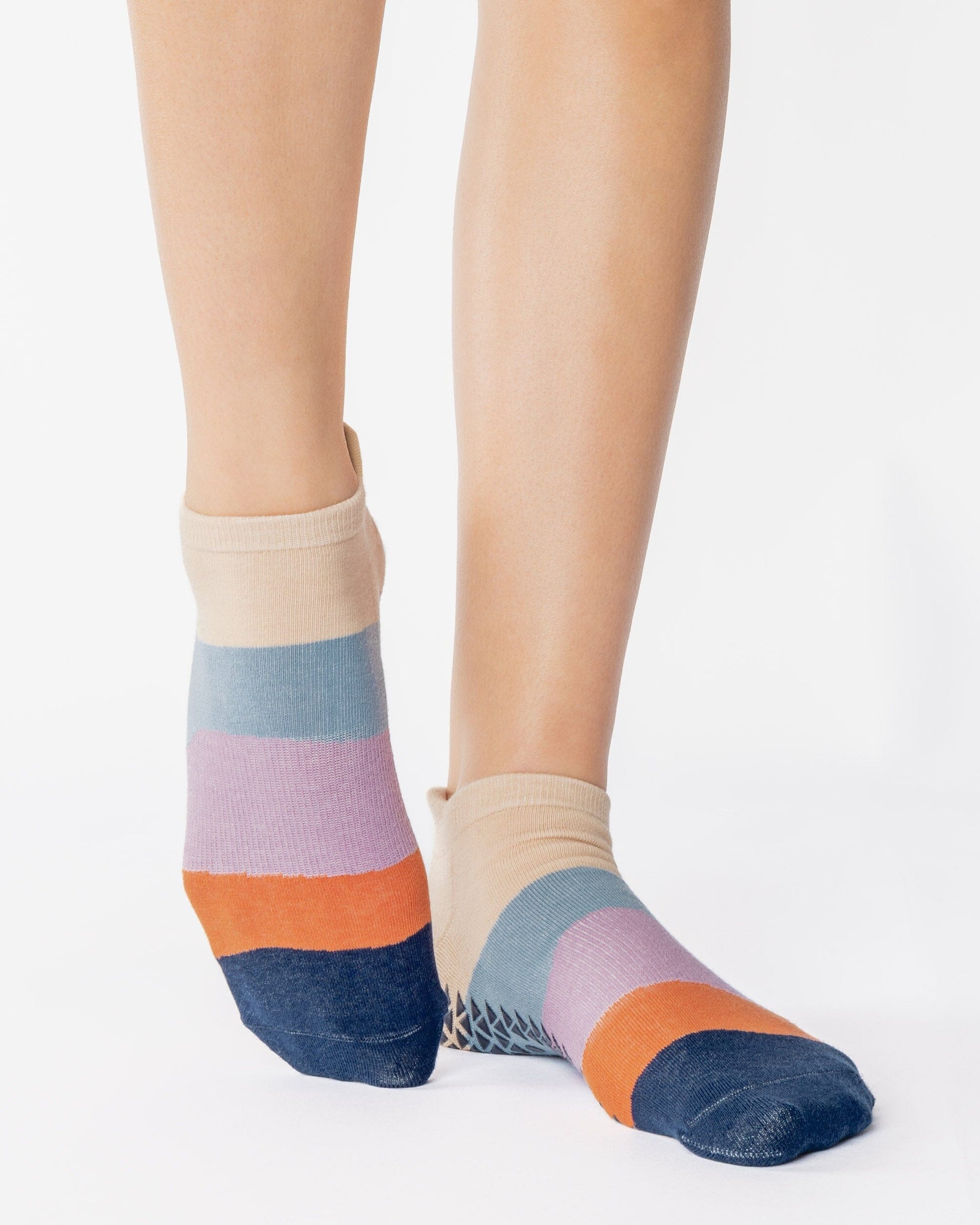 Layered Stripe Full Foot Grip Sock