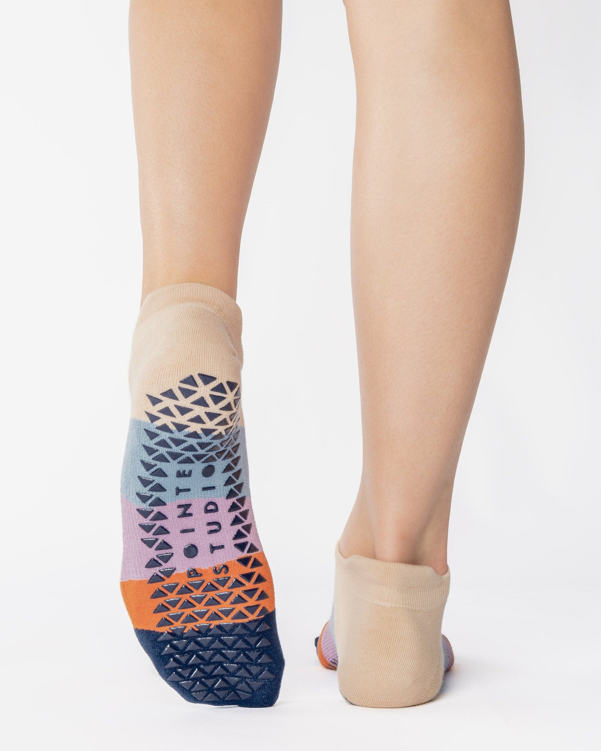 Layered Stripe Full Foot Grip Sock