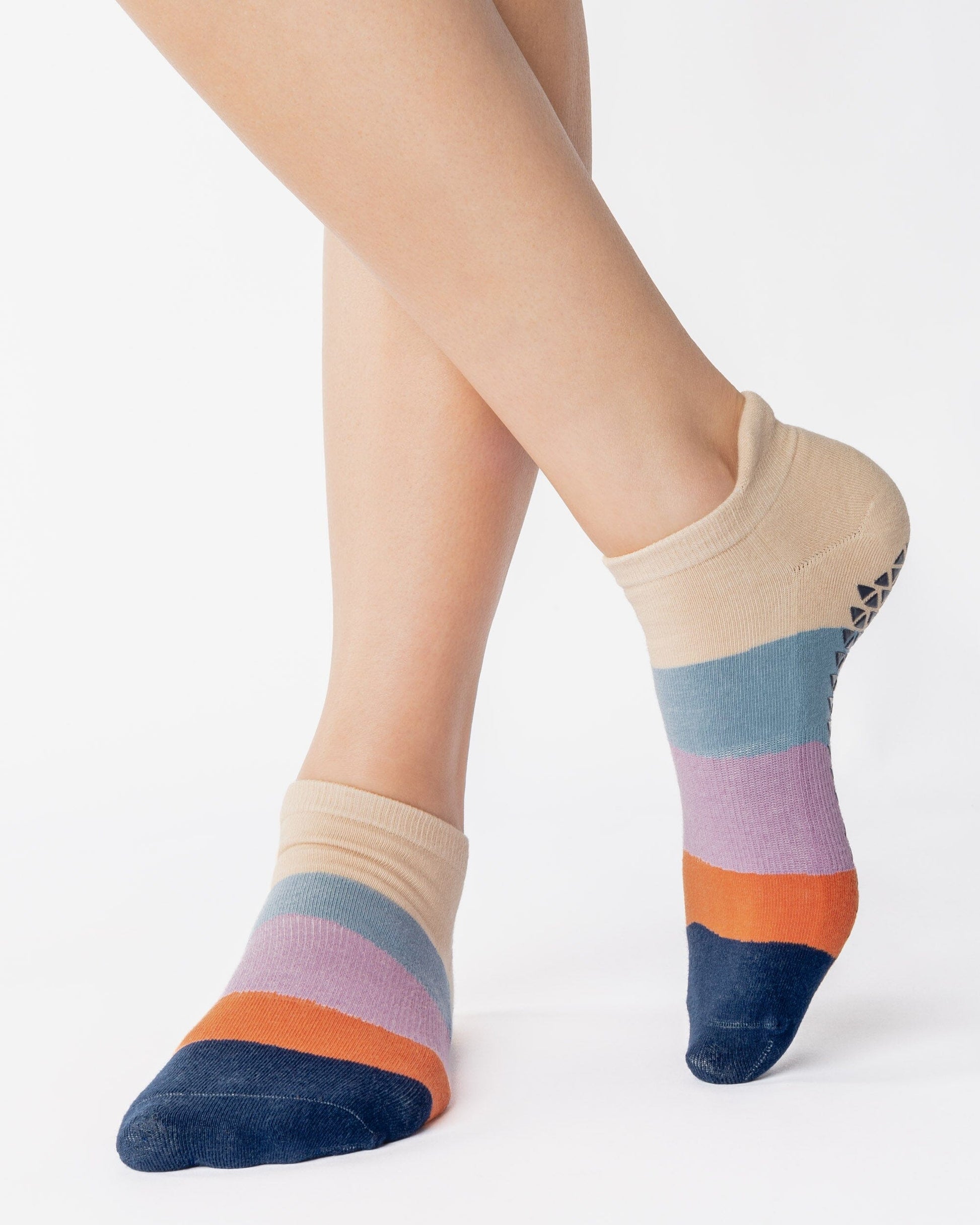 Layered Stripe Full Foot Grip Sock