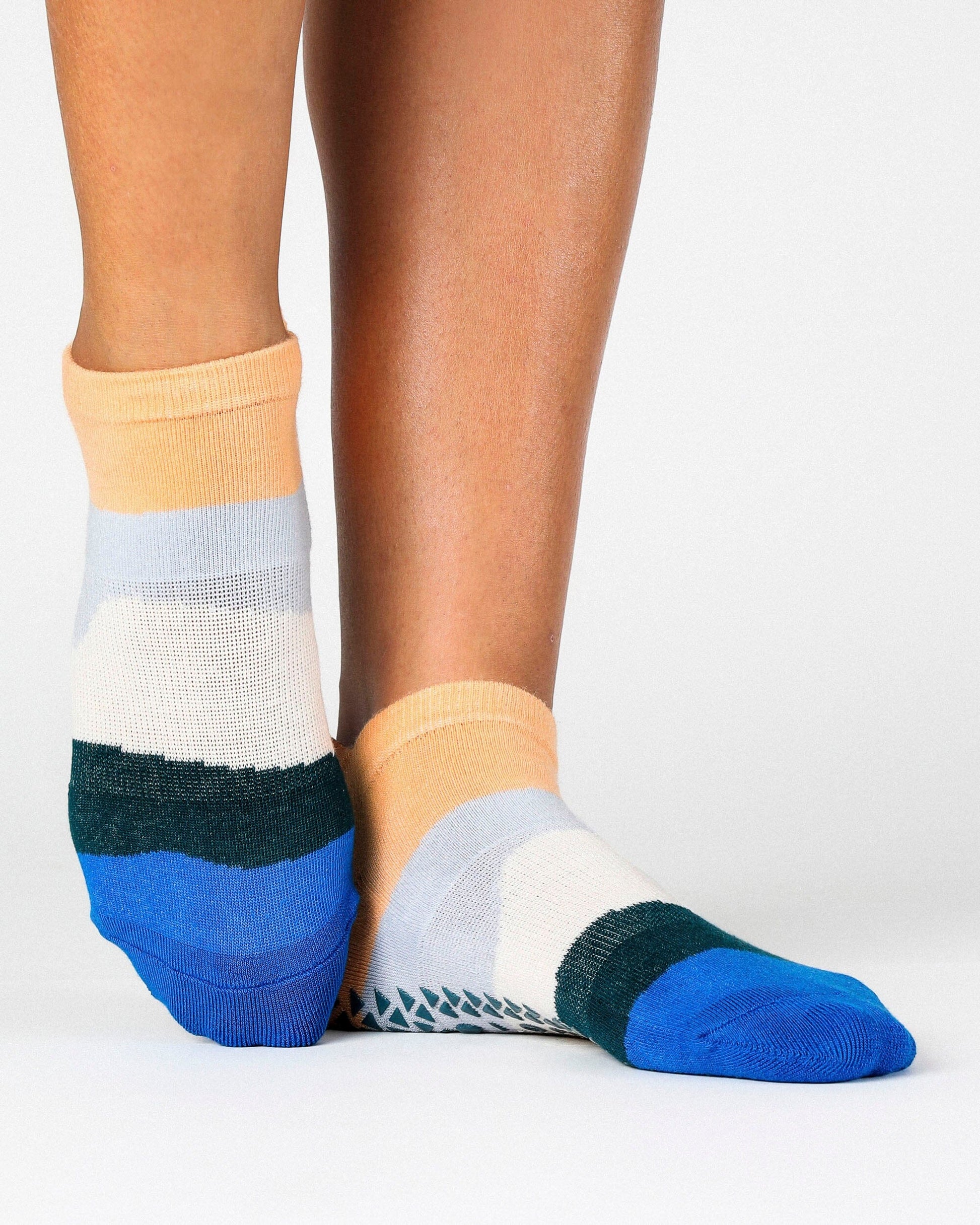 Layered Stripe Full Foot Grip Sock