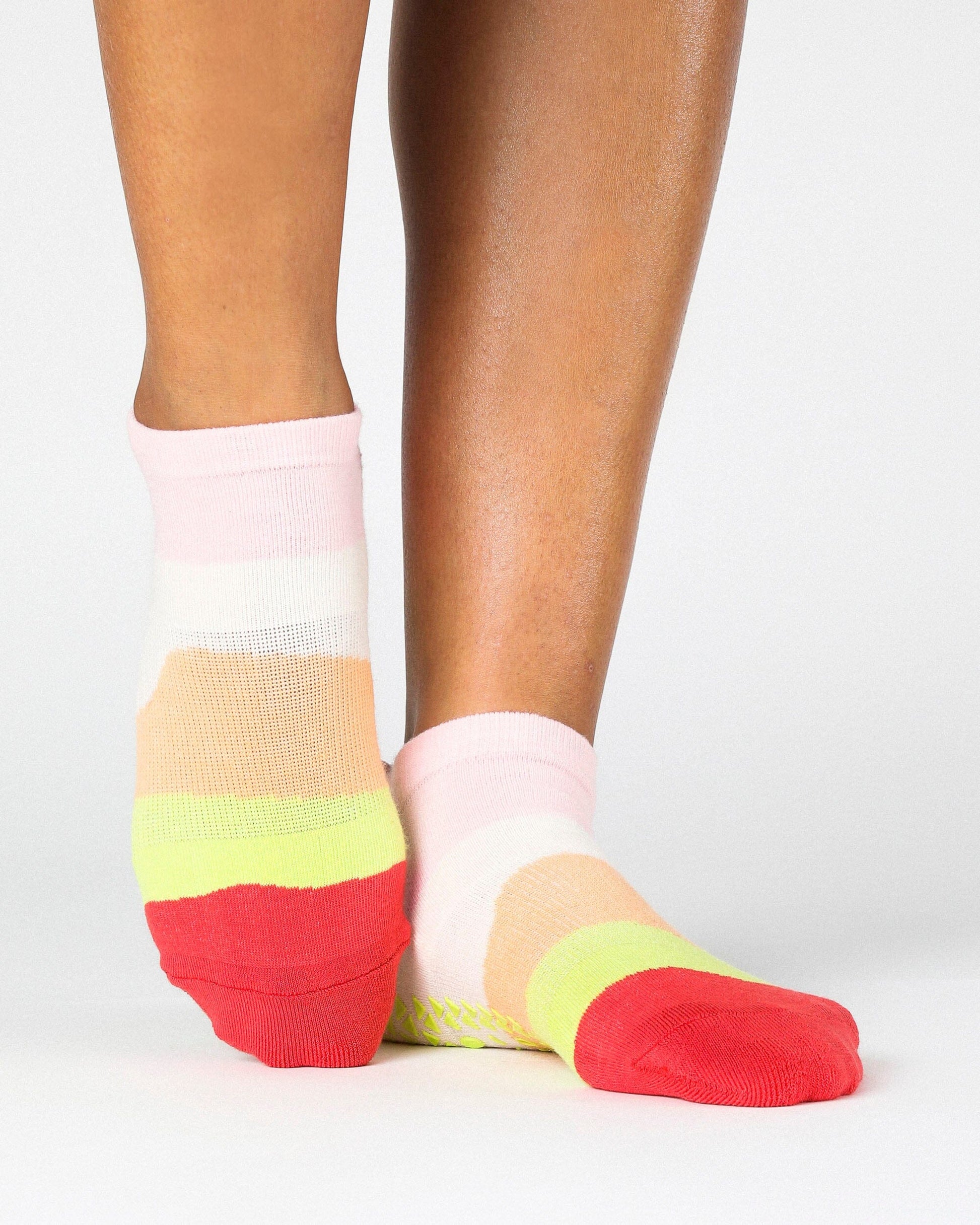 Layered Stripe Full Foot Grip Sock