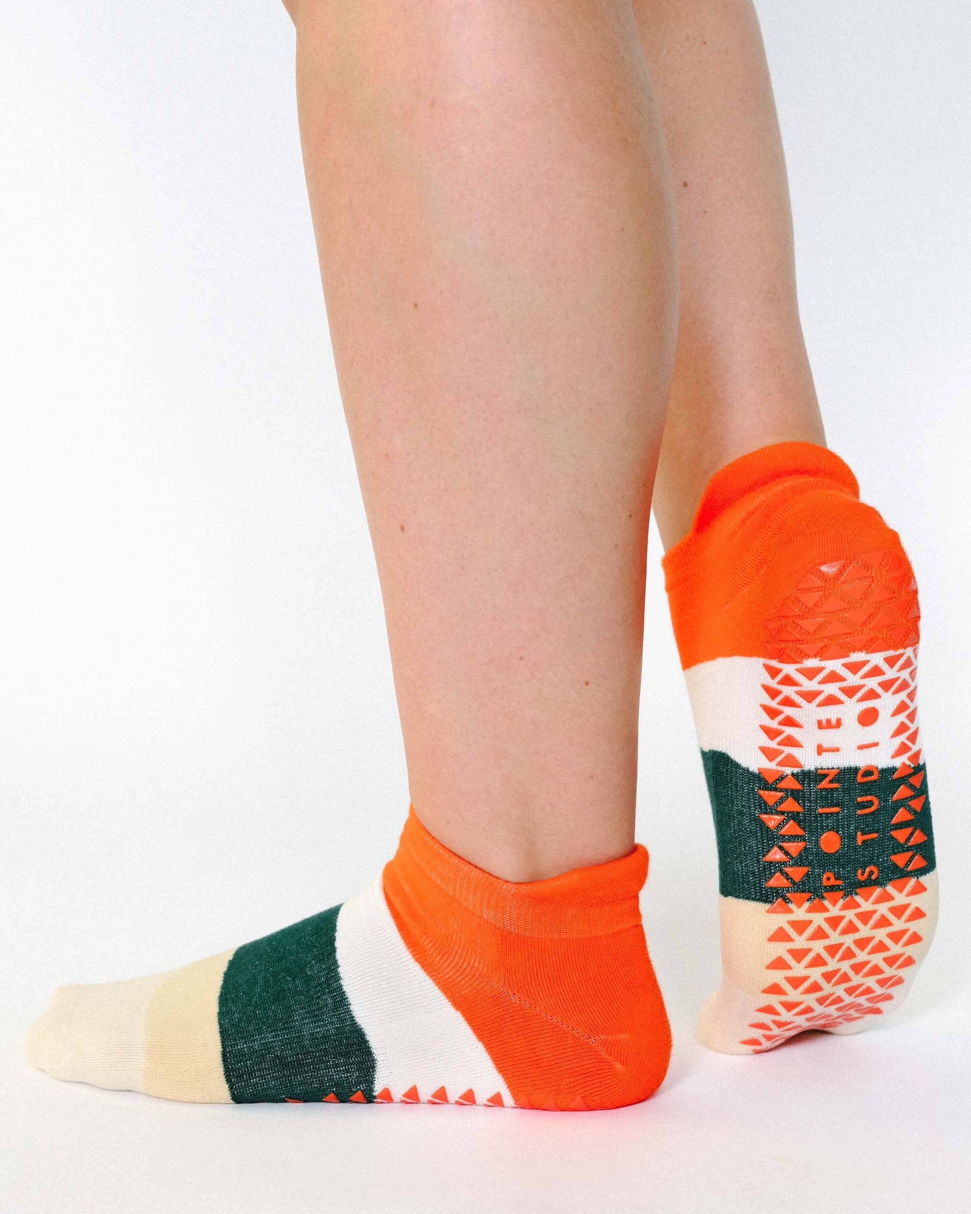 Layered Stripe Full Foot Grip Sock