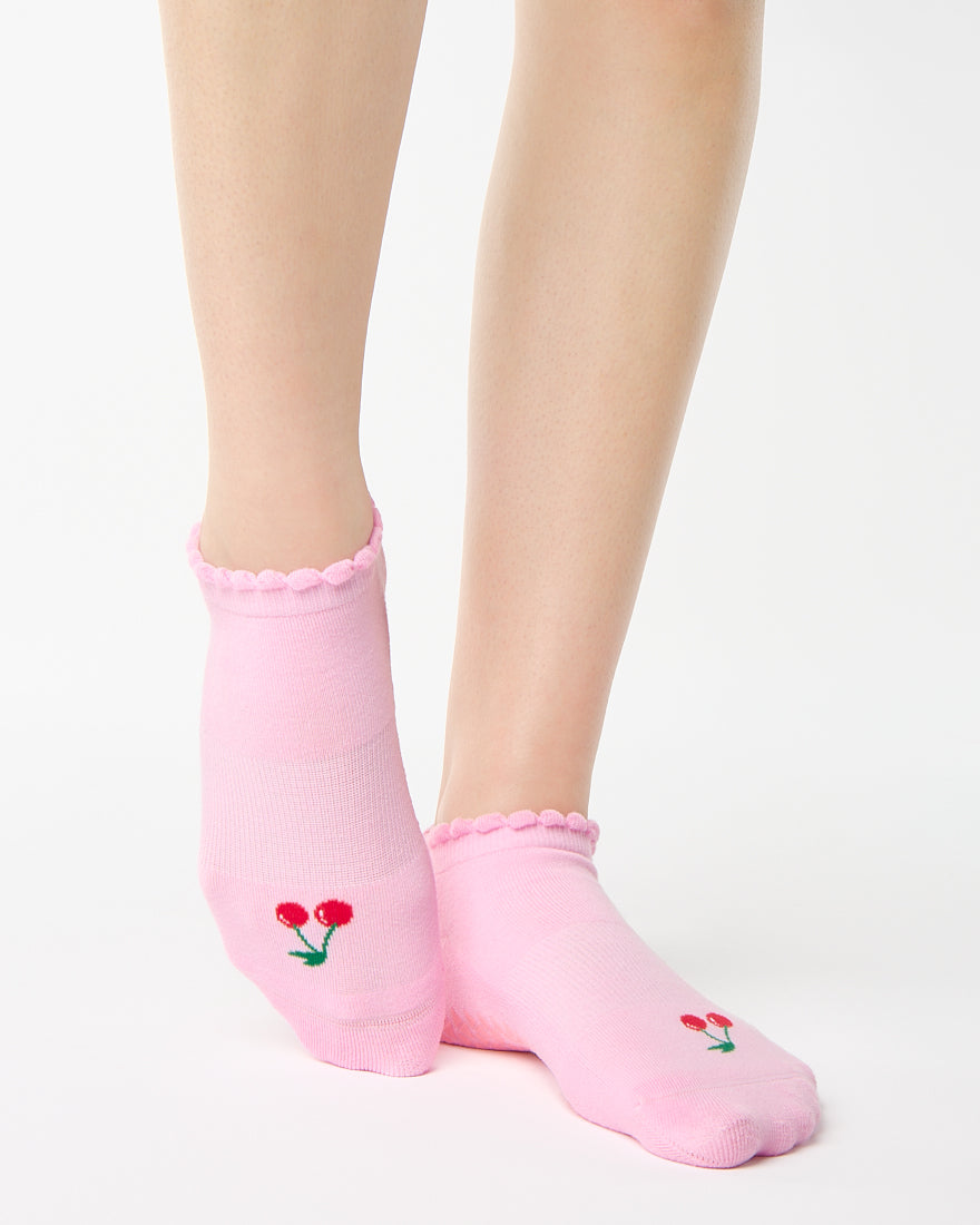 Cherry Full Foot Grip Sock