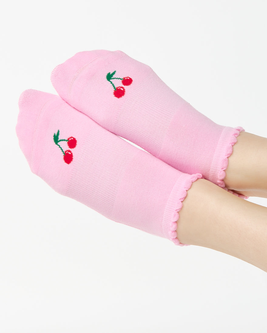 Cherry Full Foot Grip Sock