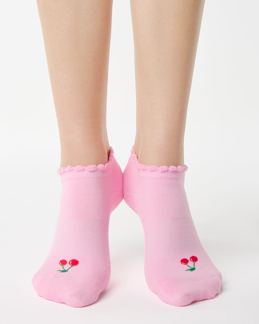 Cherry Full Foot Grip Sock
