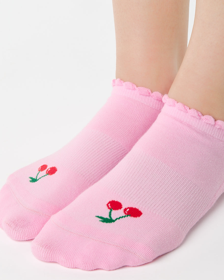 Cherry Full Foot Grip Sock