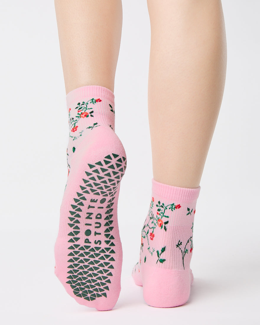 Rose Garden Ankle Grip Sock
