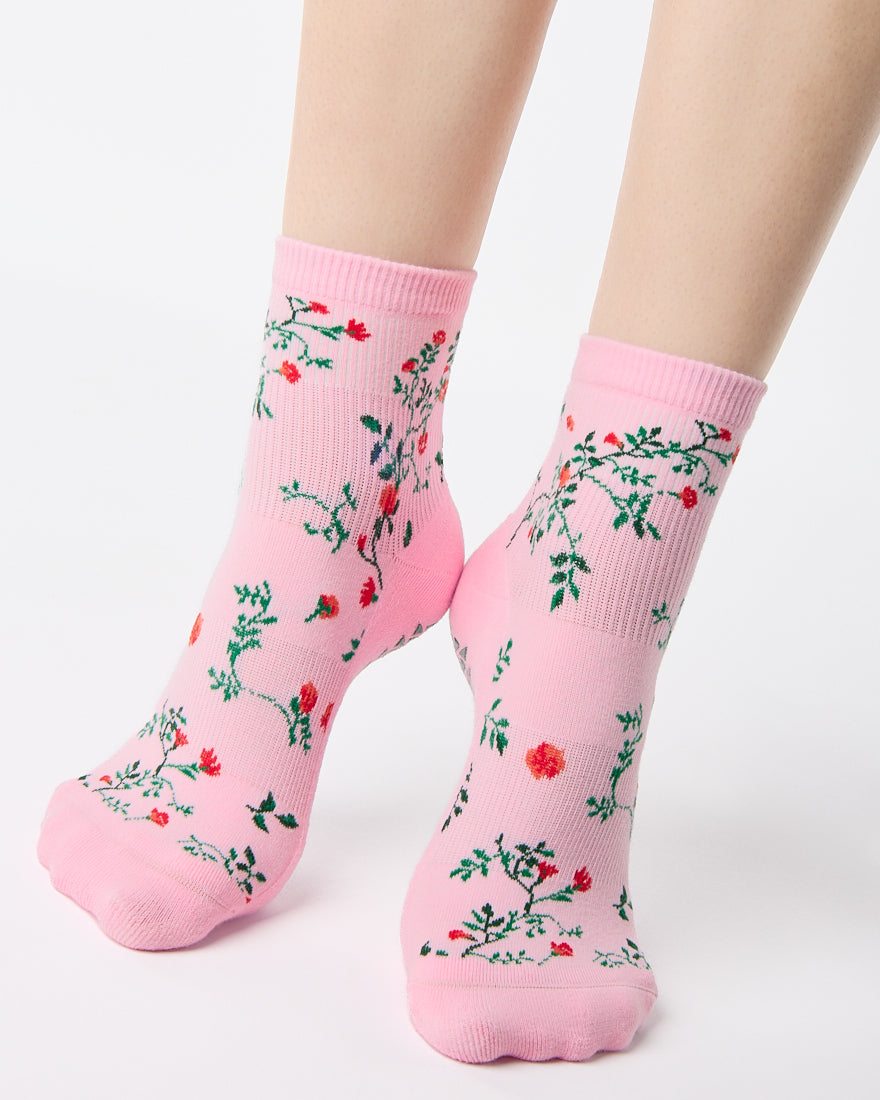 Rose Garden Ankle Grip Sock
