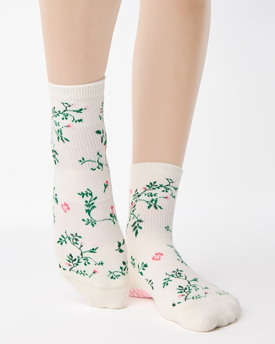 Rose Garden Ankle Grip Sock