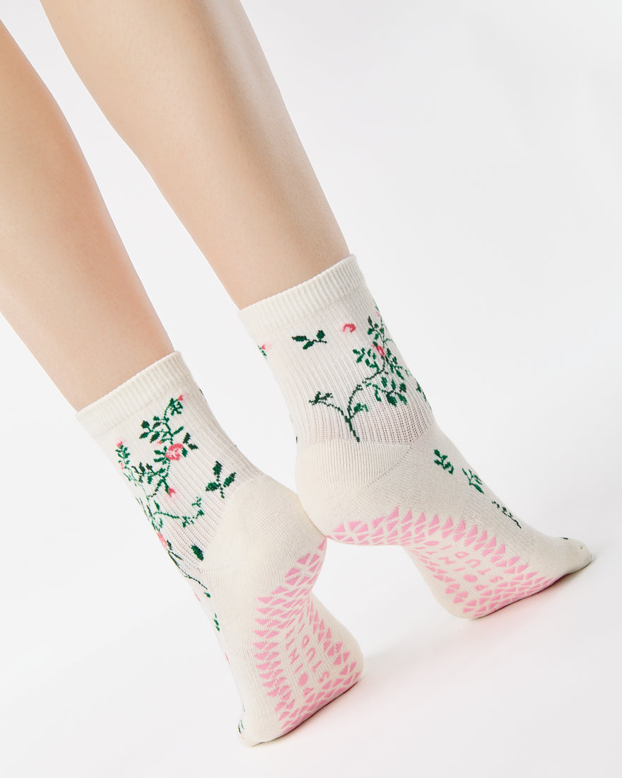 Rose Garden Ankle Grip Sock