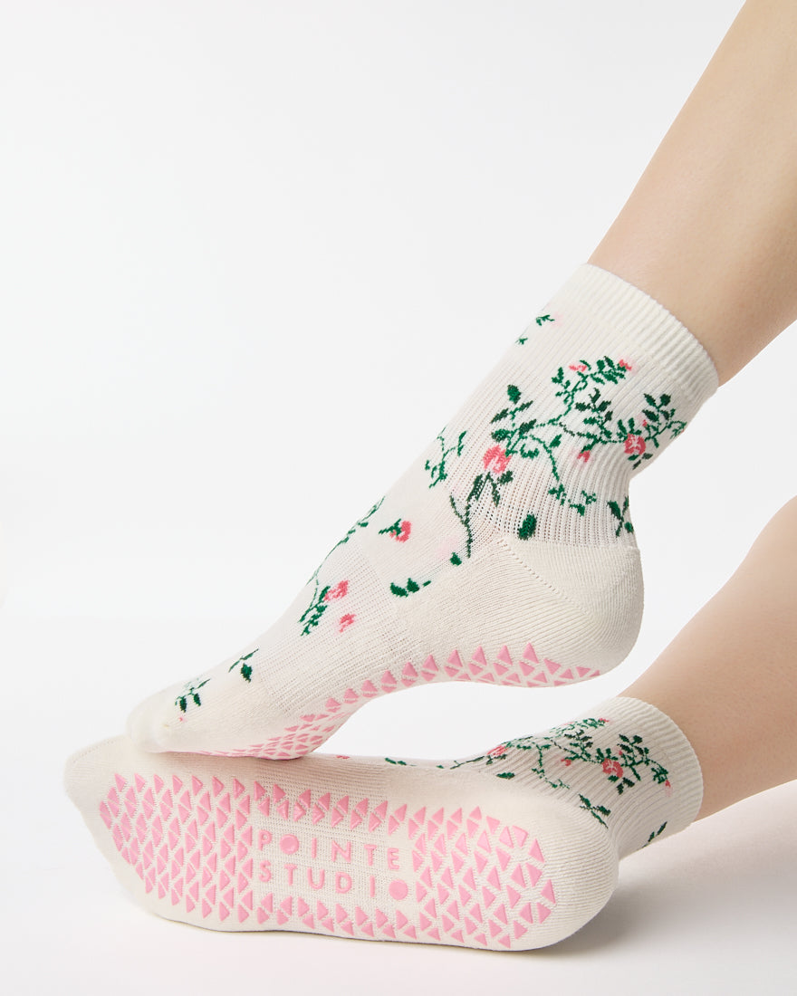 Rose Garden Ankle Grip Sock