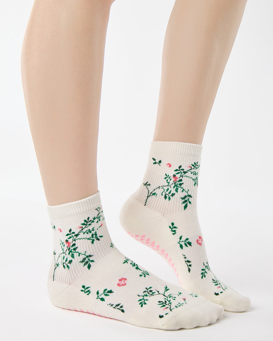 Rose Garden Ankle Grip Sock