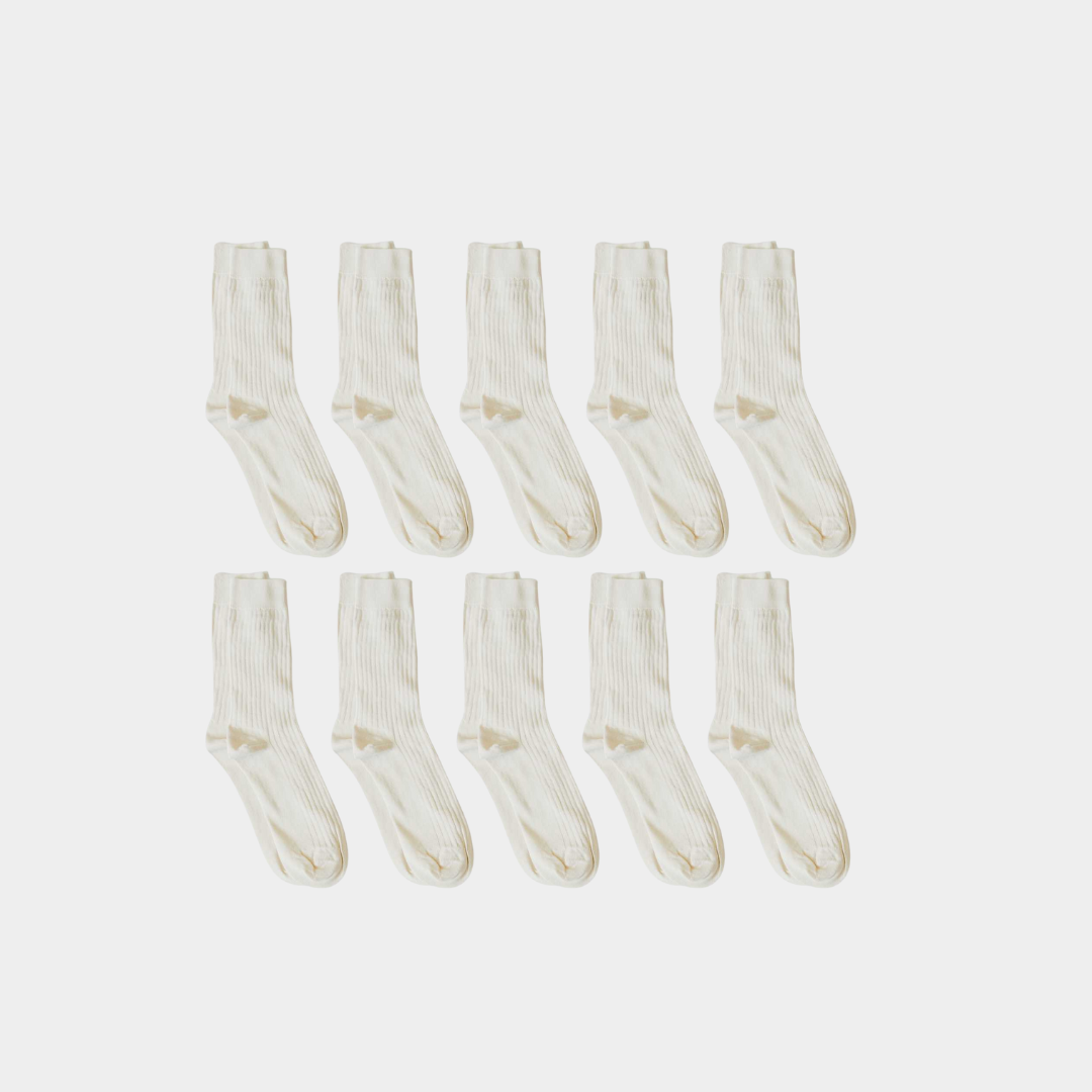 Adult Ribbed Socks - 100% Organic Cotton
