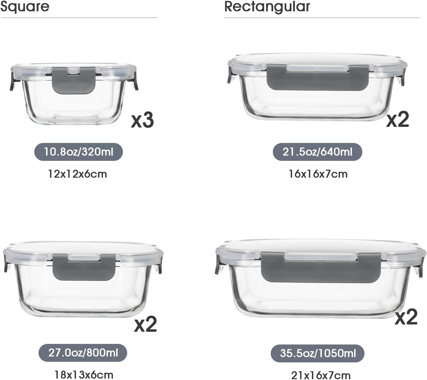 18-Piece Glass Food Storage Containers with Lids, Airtight & BPA-Free