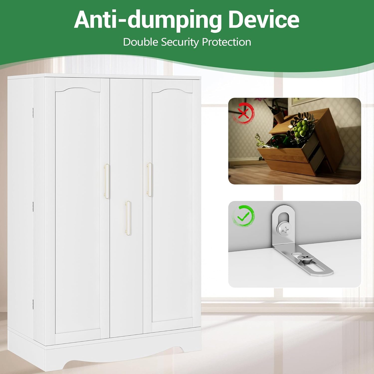 ✨Great Value Deal — Tall Kitchen Pantry Cabinet with Drawer & Adjustable Shelves