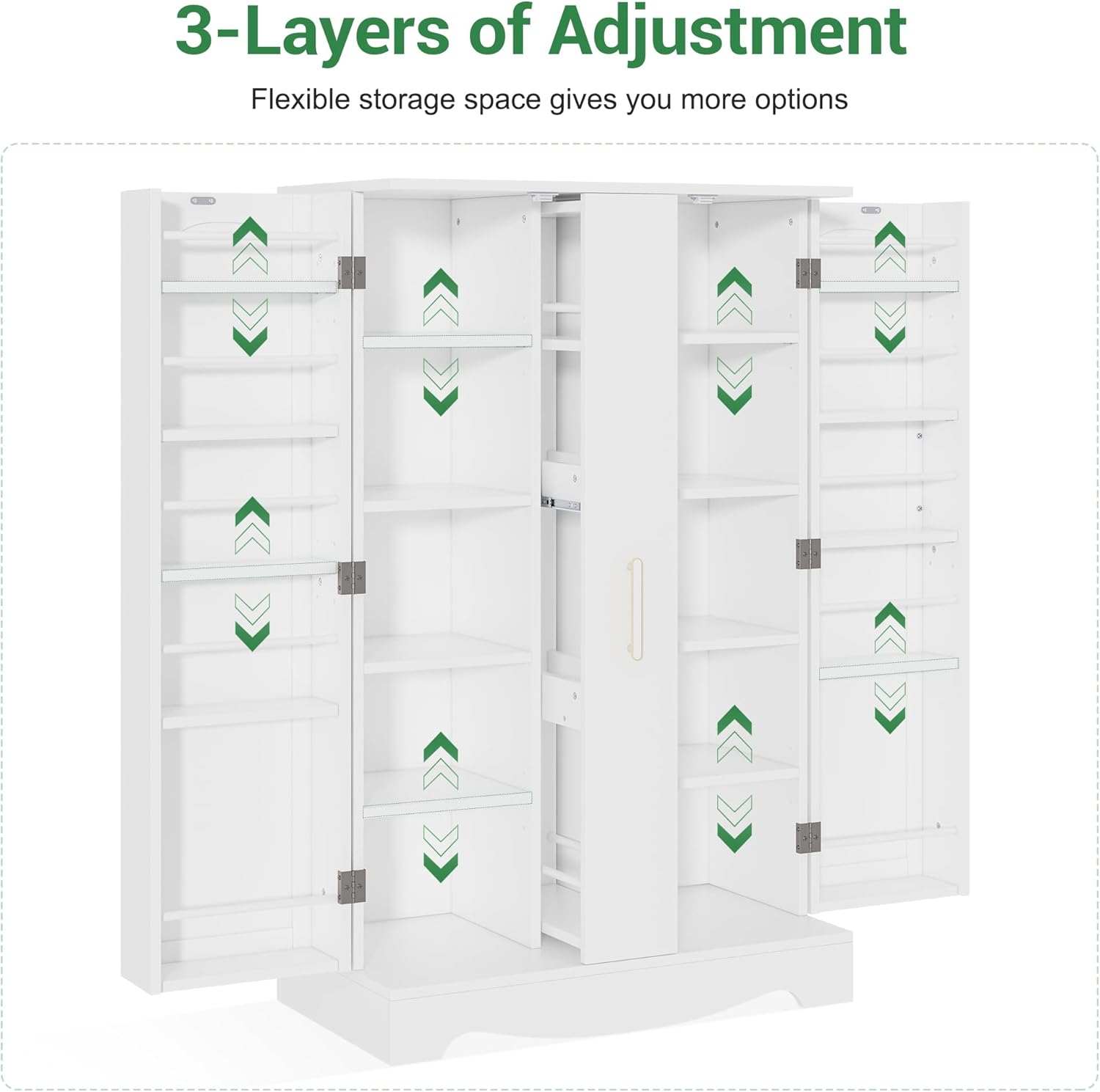 ✨Great Value Deal — Tall Kitchen Pantry Cabinet with Drawer & Adjustable Shelves