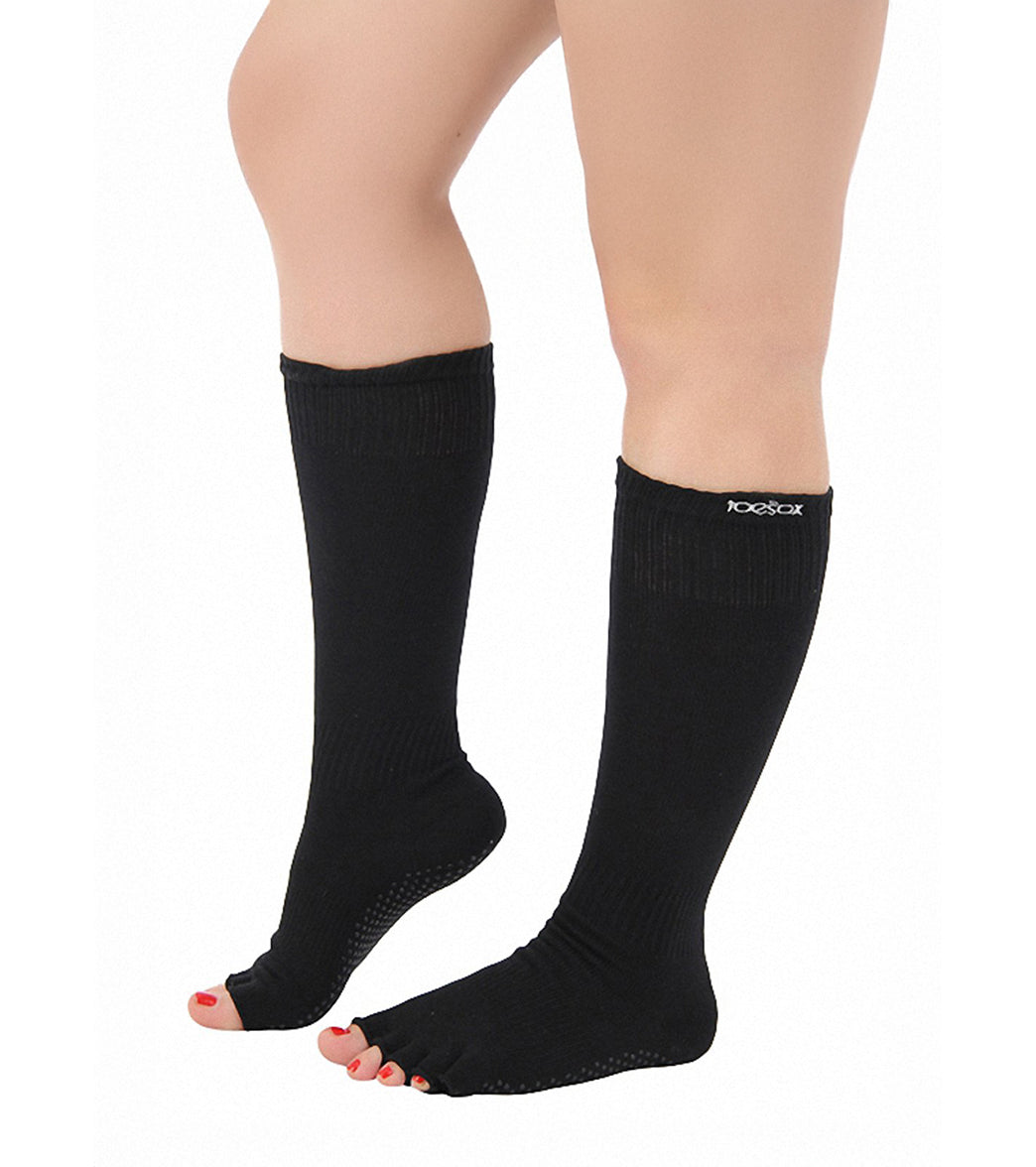Toesox Knee High Scrunch Half-Toe Yoga Grip Socks