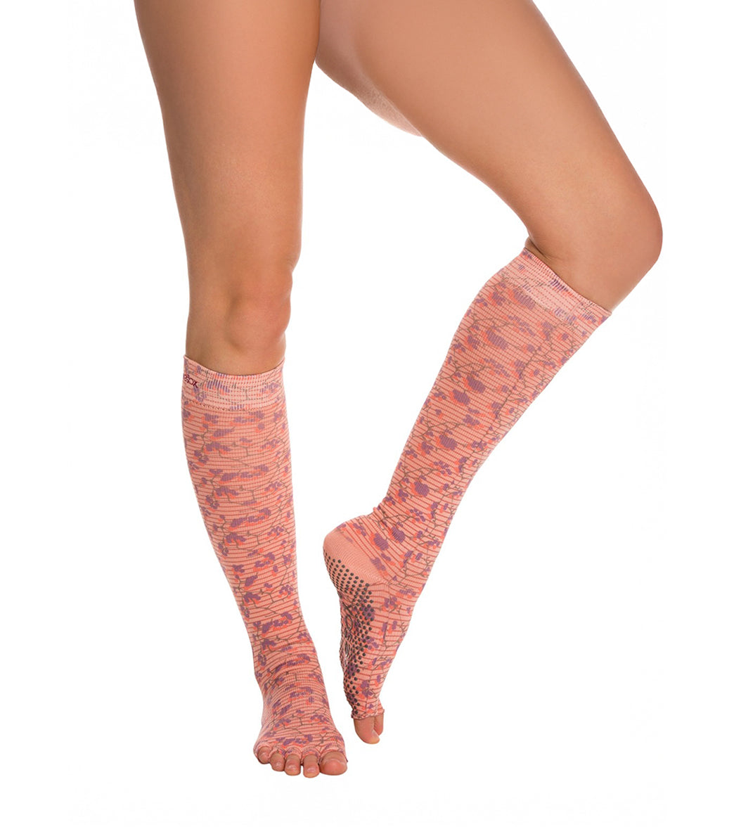 Toesox Knee High Scrunch Half-Toe Yoga Grip Socks