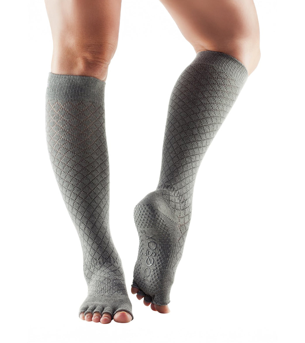 Toesox Knee High Scrunch Half-Toe Yoga Grip Socks