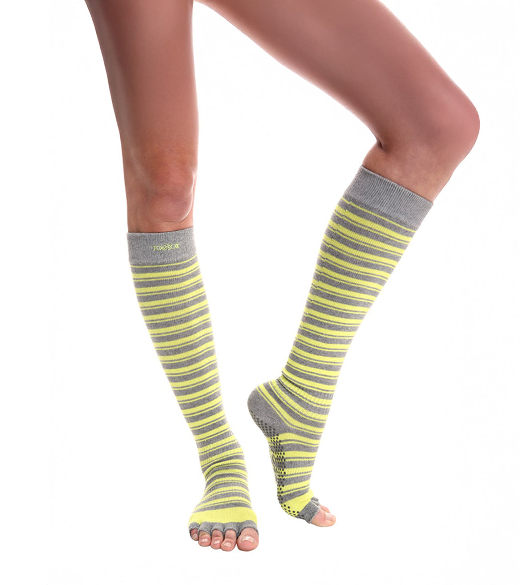 Toesox Knee High Scrunch Half-Toe Yoga Grip Socks