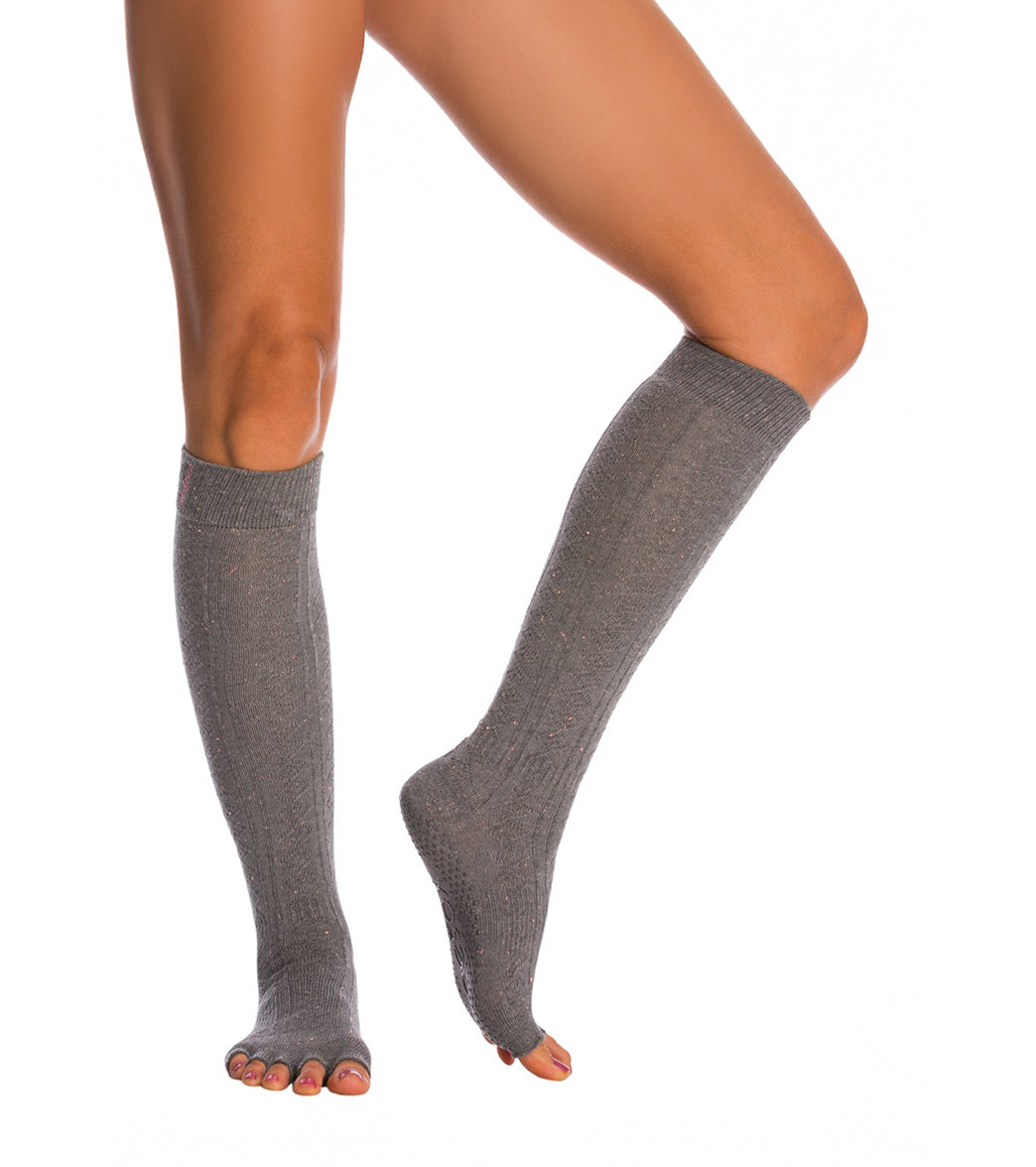 Toesox Knee High Scrunch Half-Toe Yoga Grip Socks