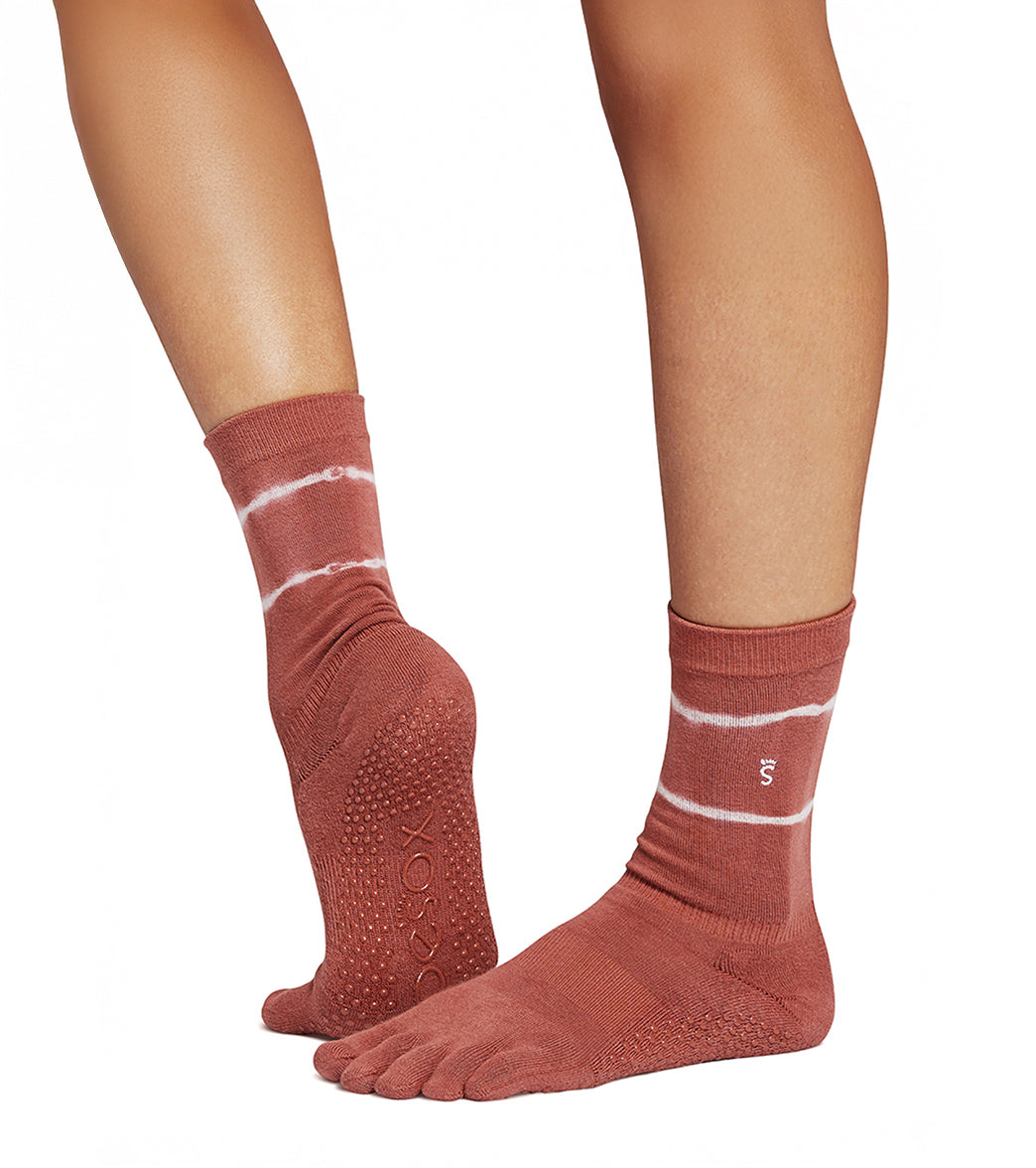 Toesox Crew Full Toe Grip Socks