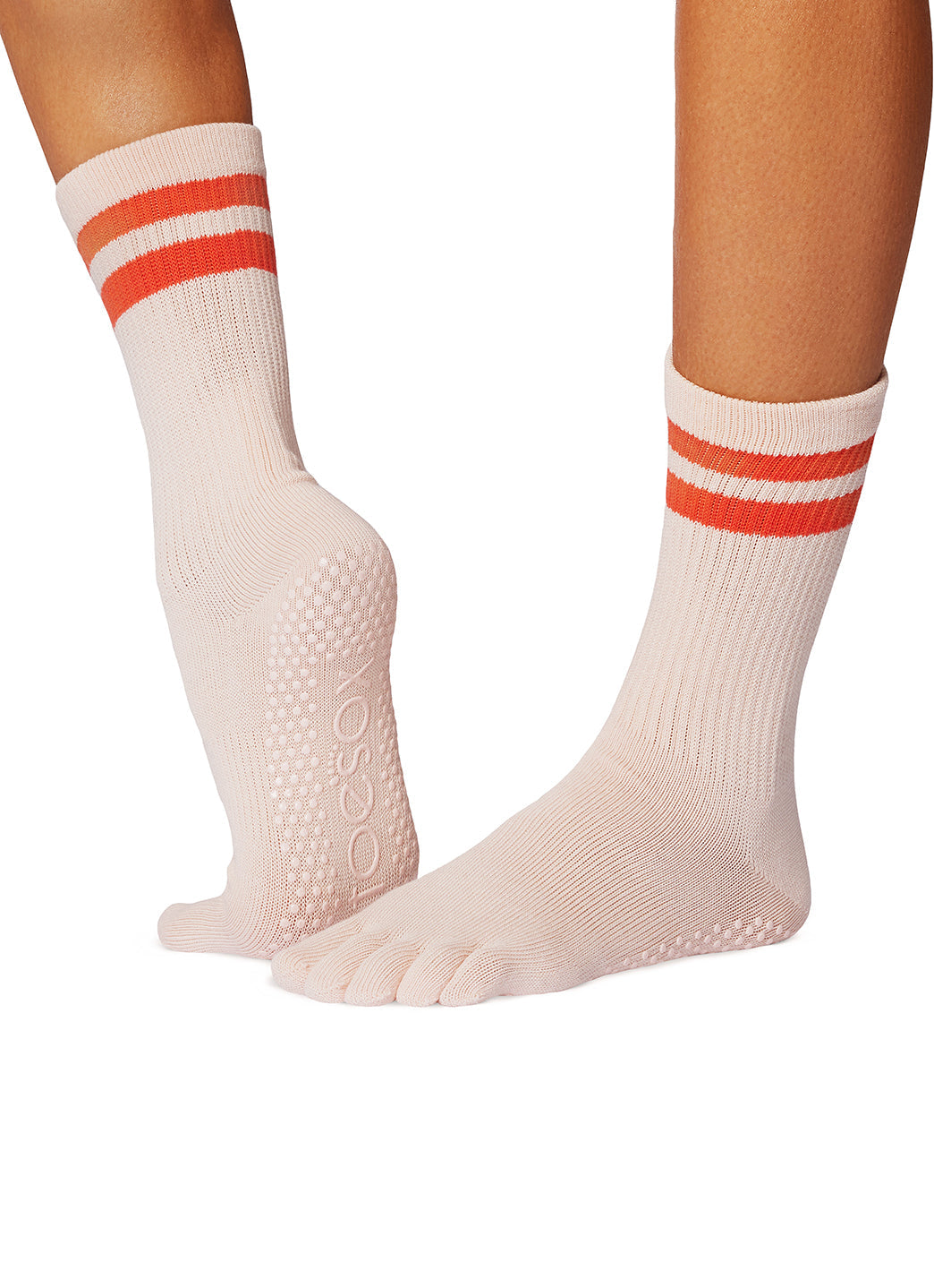 Toesox Crew Full Toe Grip Socks