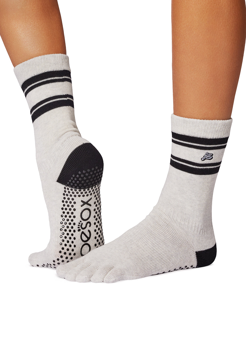 Toesox Crew Full Toe Grip Socks