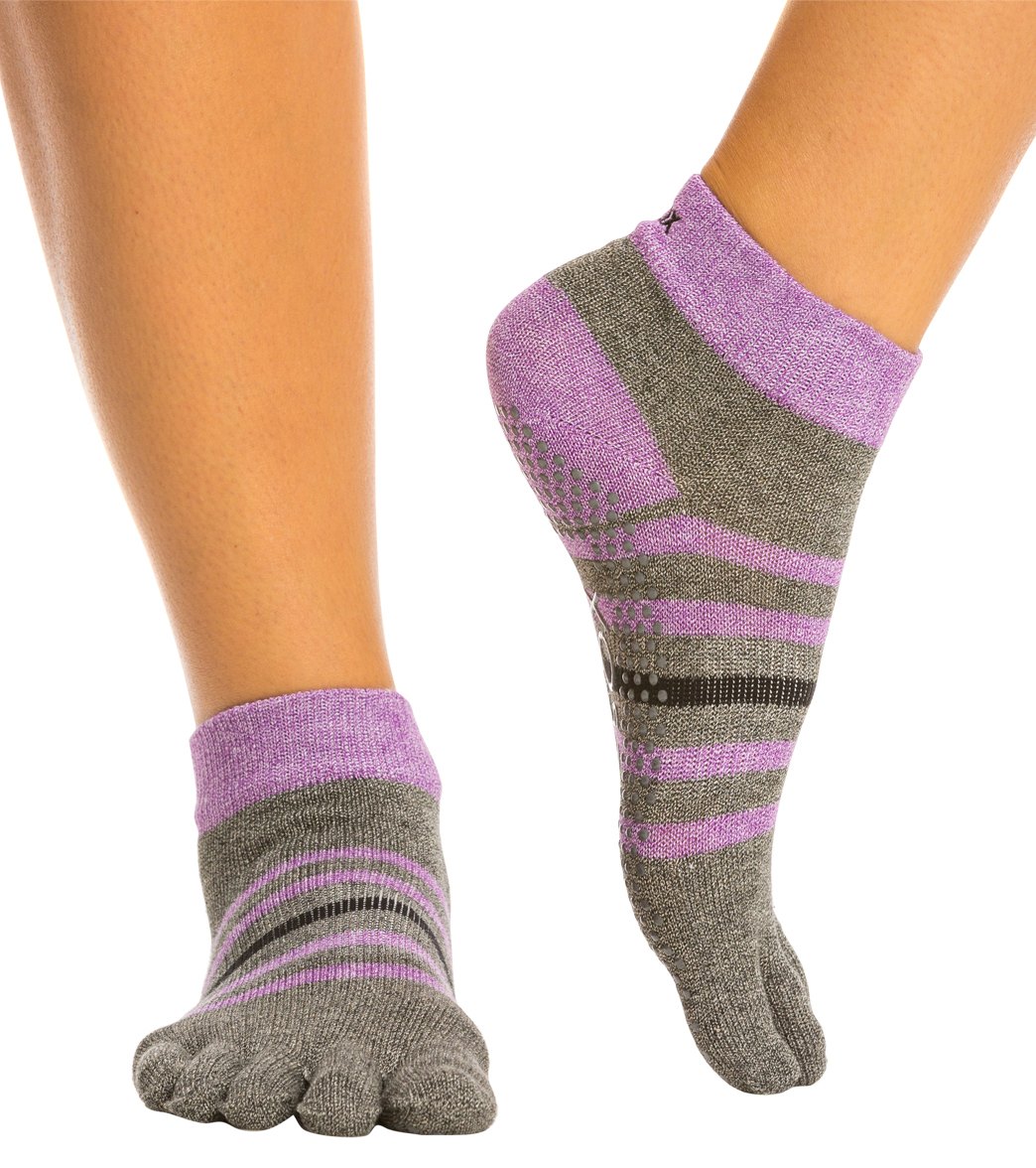 Toesox Ankle Length Full-Toe Yoga Grip Socks