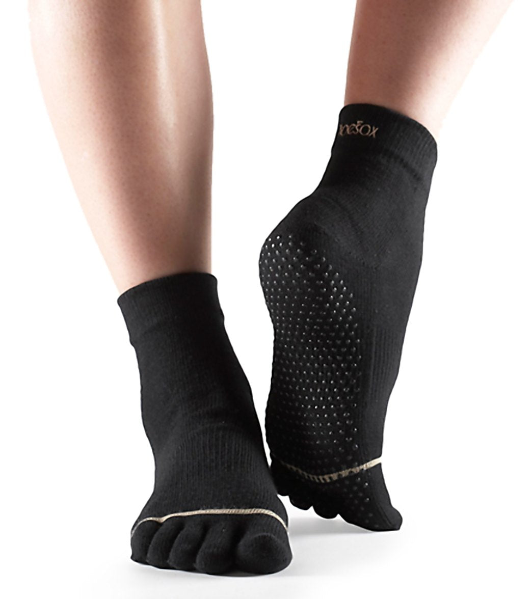 Toesox Ankle Length Full-Toe Yoga Grip Socks