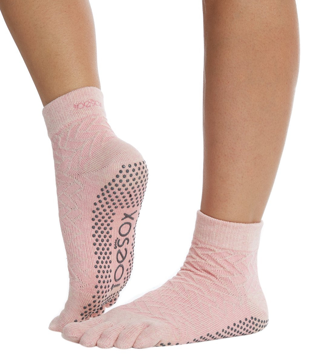 Toesox Ankle Length Full-Toe Yoga Grip Socks