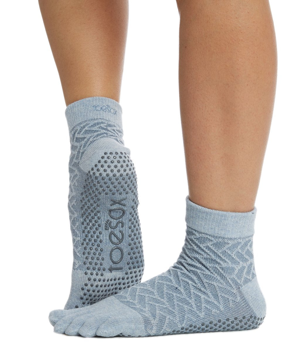 Toesox Ankle Length Full-Toe Yoga Grip Socks