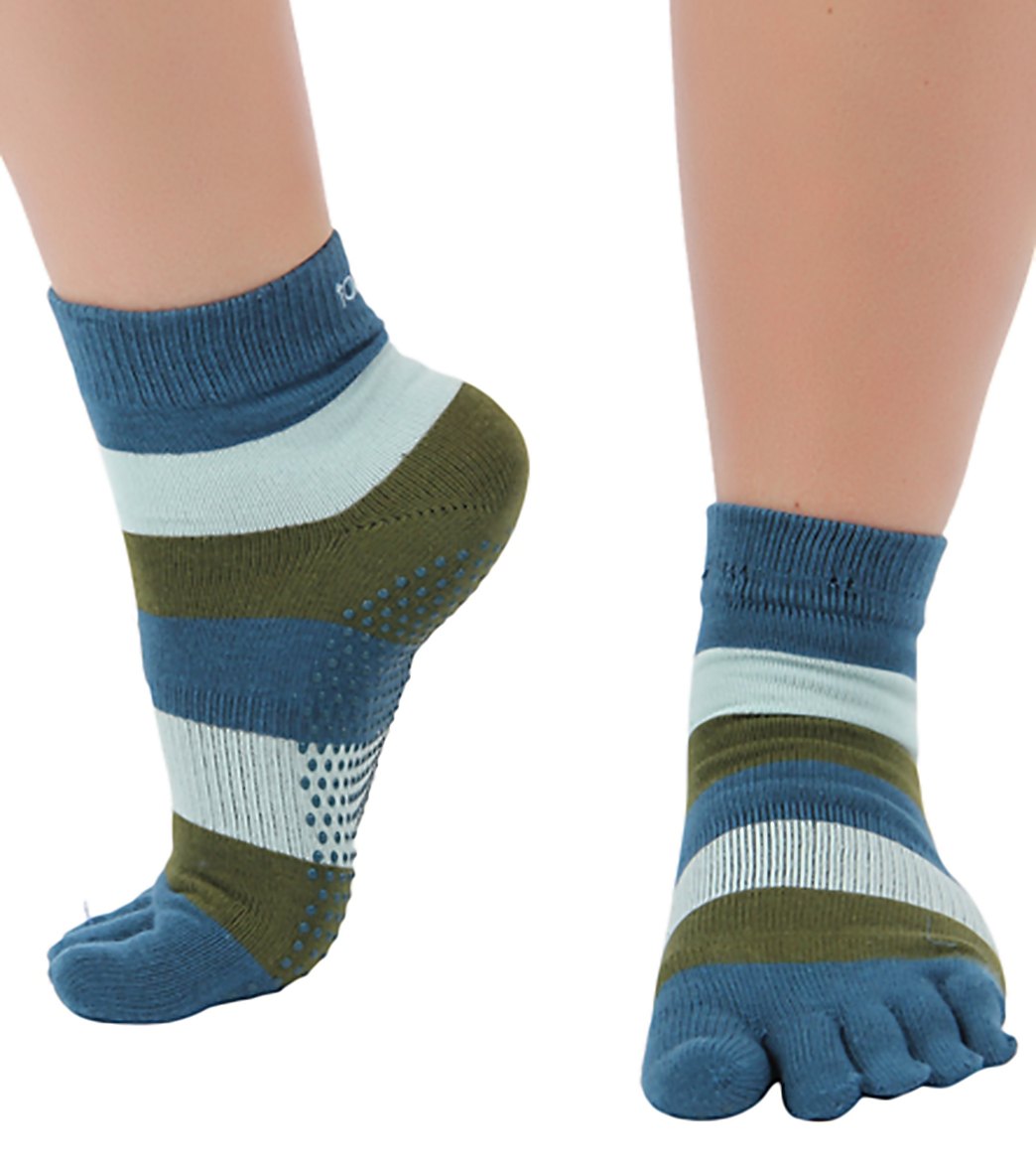 Toesox Ankle Length Full-Toe Yoga Grip Socks
