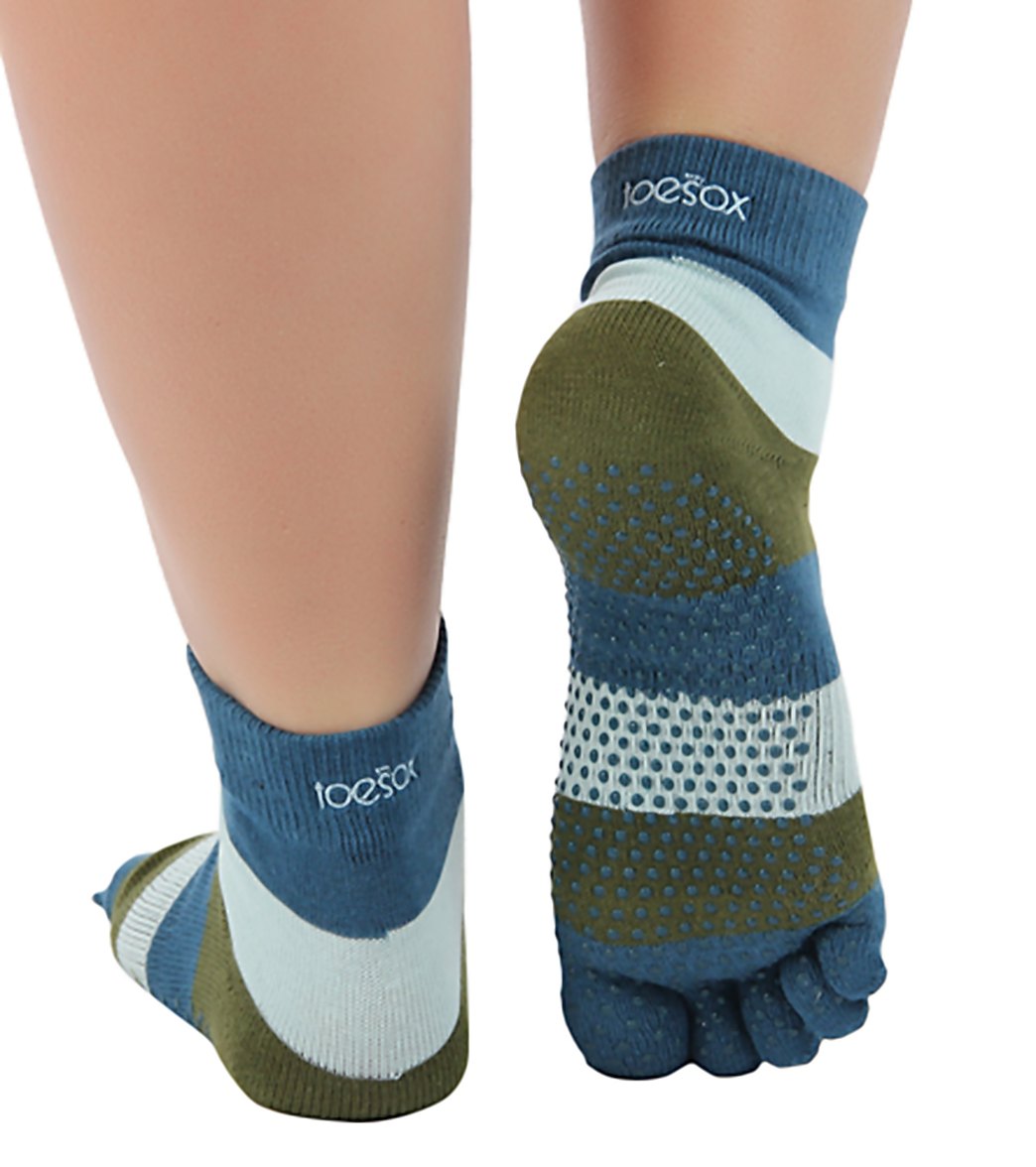 Toesox Ankle Length Full-Toe Yoga Grip Socks