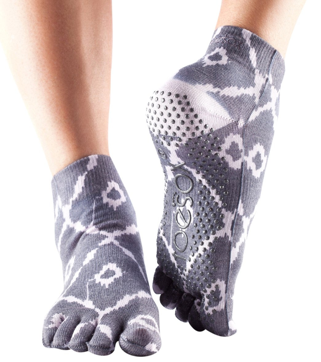Toesox Ankle Length Full-Toe Yoga Grip Socks