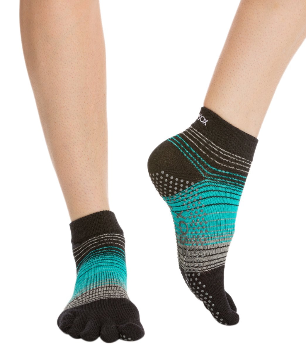 Toesox Ankle Length Full-Toe Yoga Grip Socks