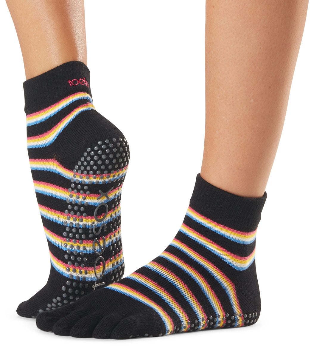 Toesox Ankle Length Full-Toe Yoga Grip Socks