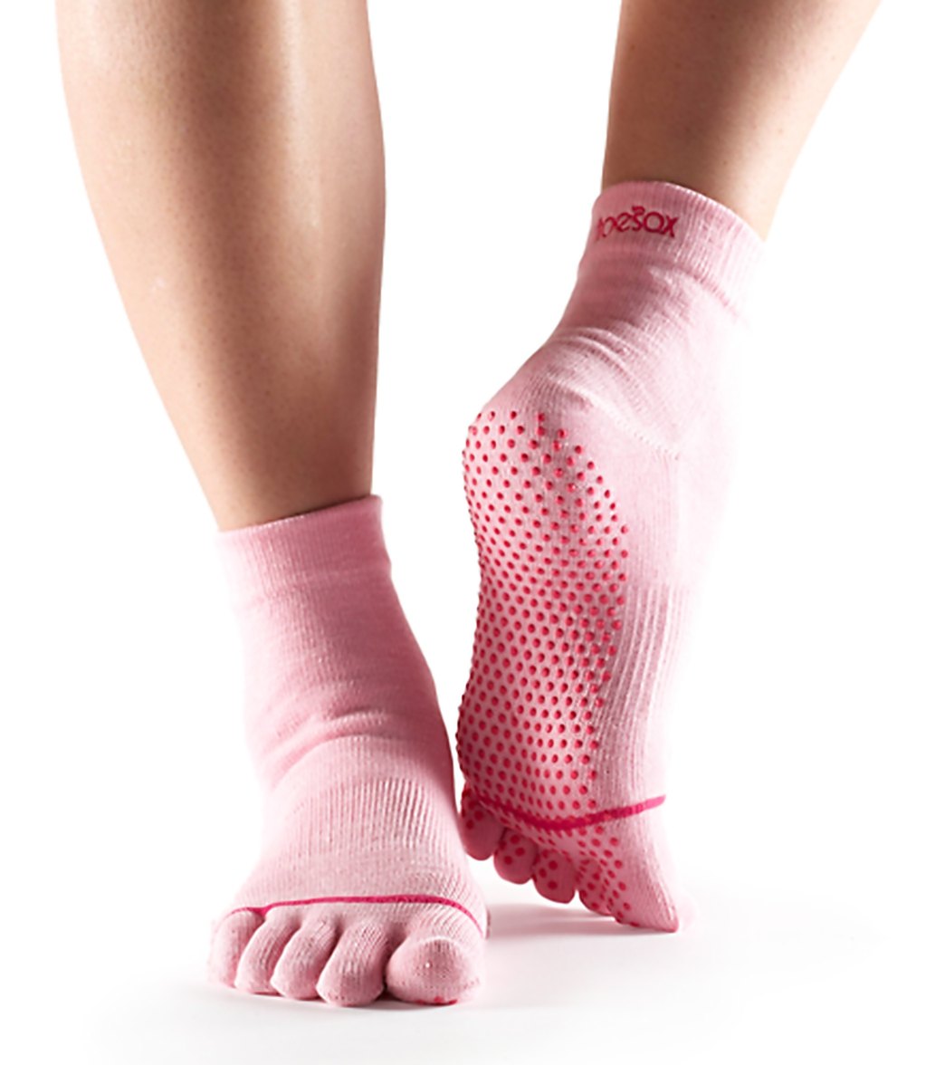 Toesox Ankle Length Full-Toe Yoga Grip Socks