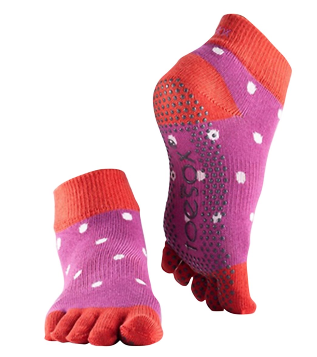 Toesox Ankle Length Full-Toe Yoga Grip Socks
