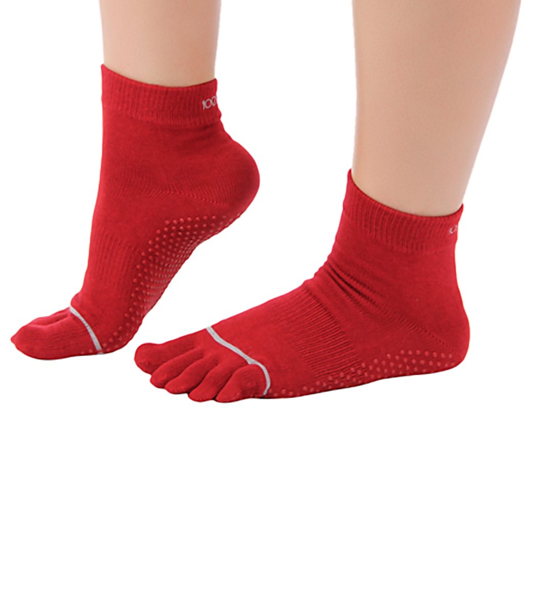Toesox Ankle Length Full-Toe Yoga Grip Socks