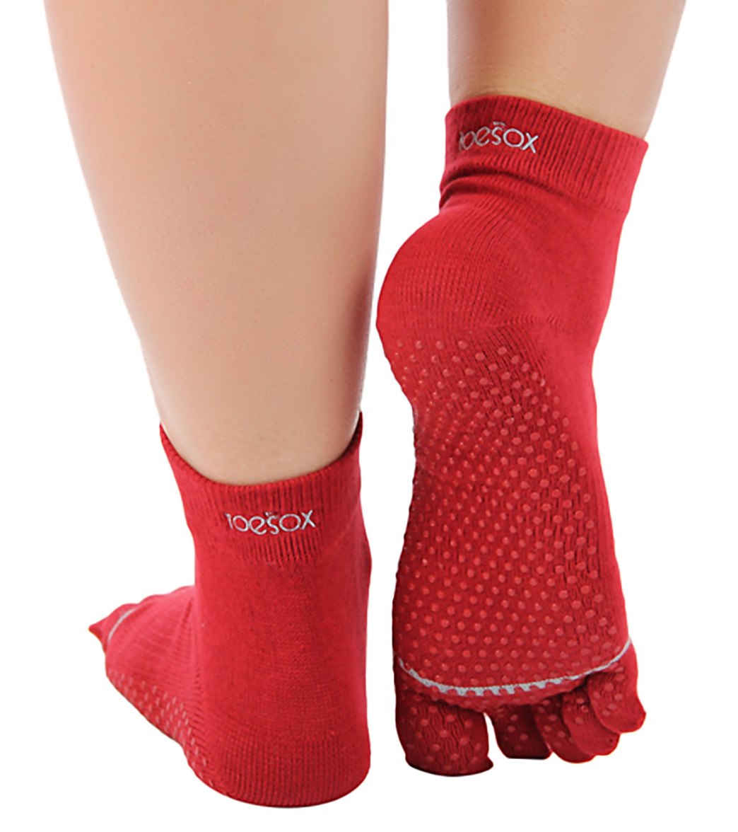 Toesox Ankle Length Full-Toe Yoga Grip Socks