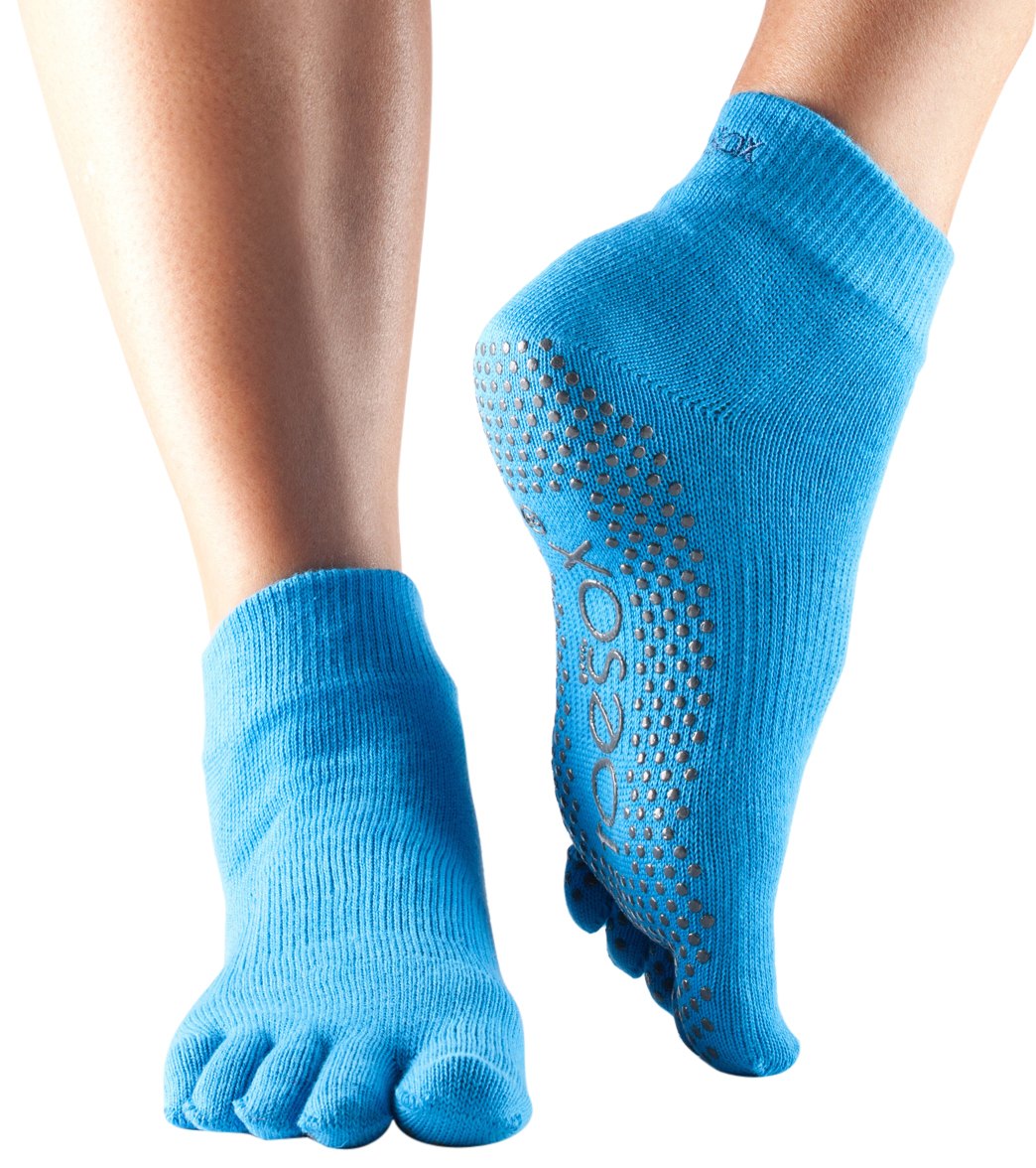Toesox Ankle Length Full-Toe Yoga Grip Socks
