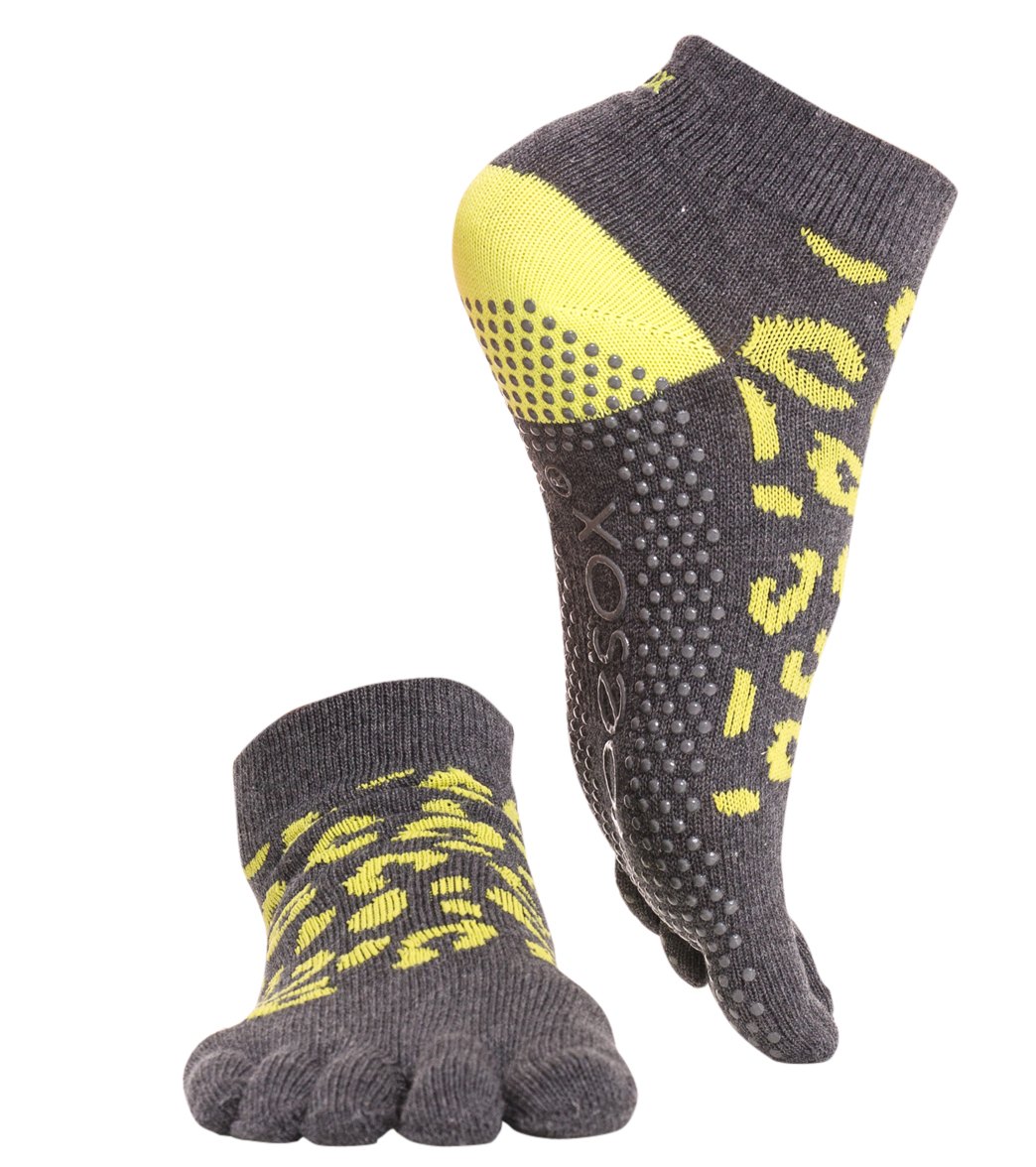 Toesox Ankle Length Full-Toe Yoga Grip Socks
