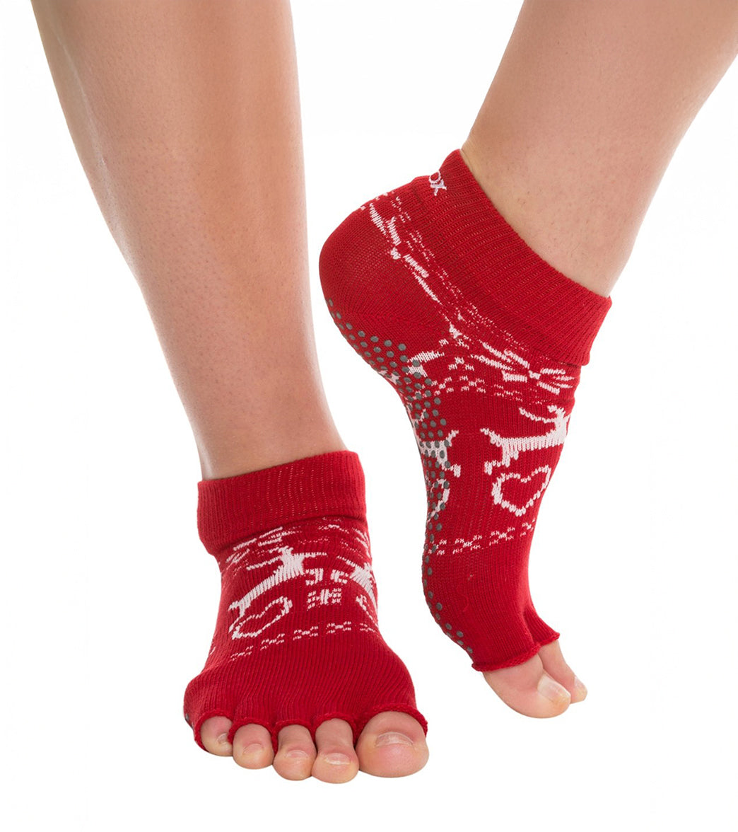 Toesox Ankle Length Half-Toe Yoga Grip Socks