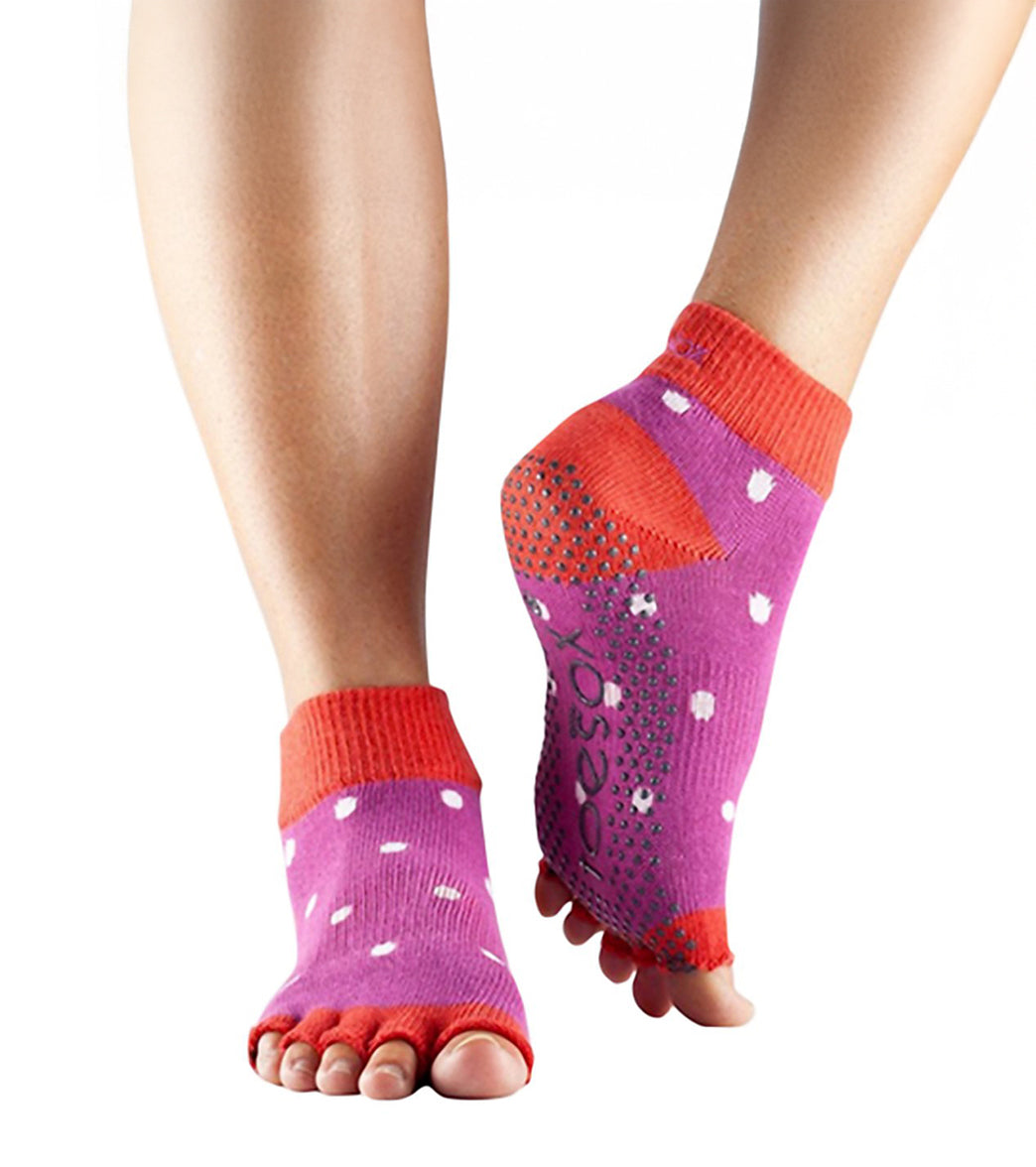 Toesox Ankle Length Half-Toe Yoga Grip Socks