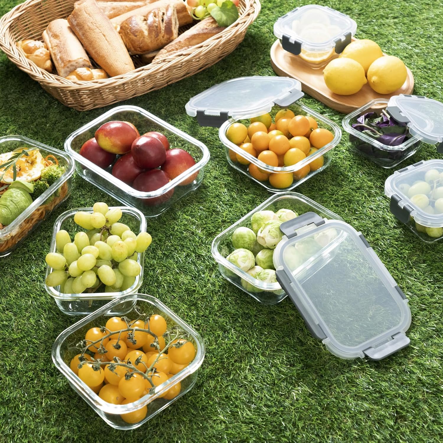 18-Piece Glass Food Storage Containers with Lids, Airtight & BPA-Free