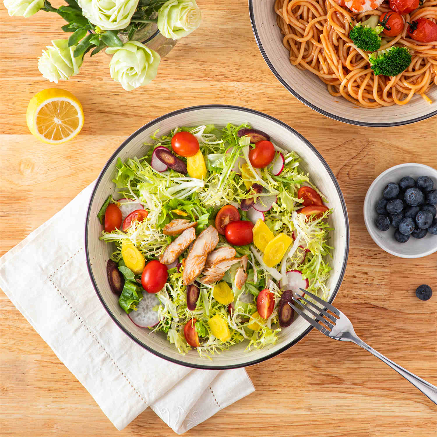 Bonbon Large Double-Sided Pasta Bowls Set of 6