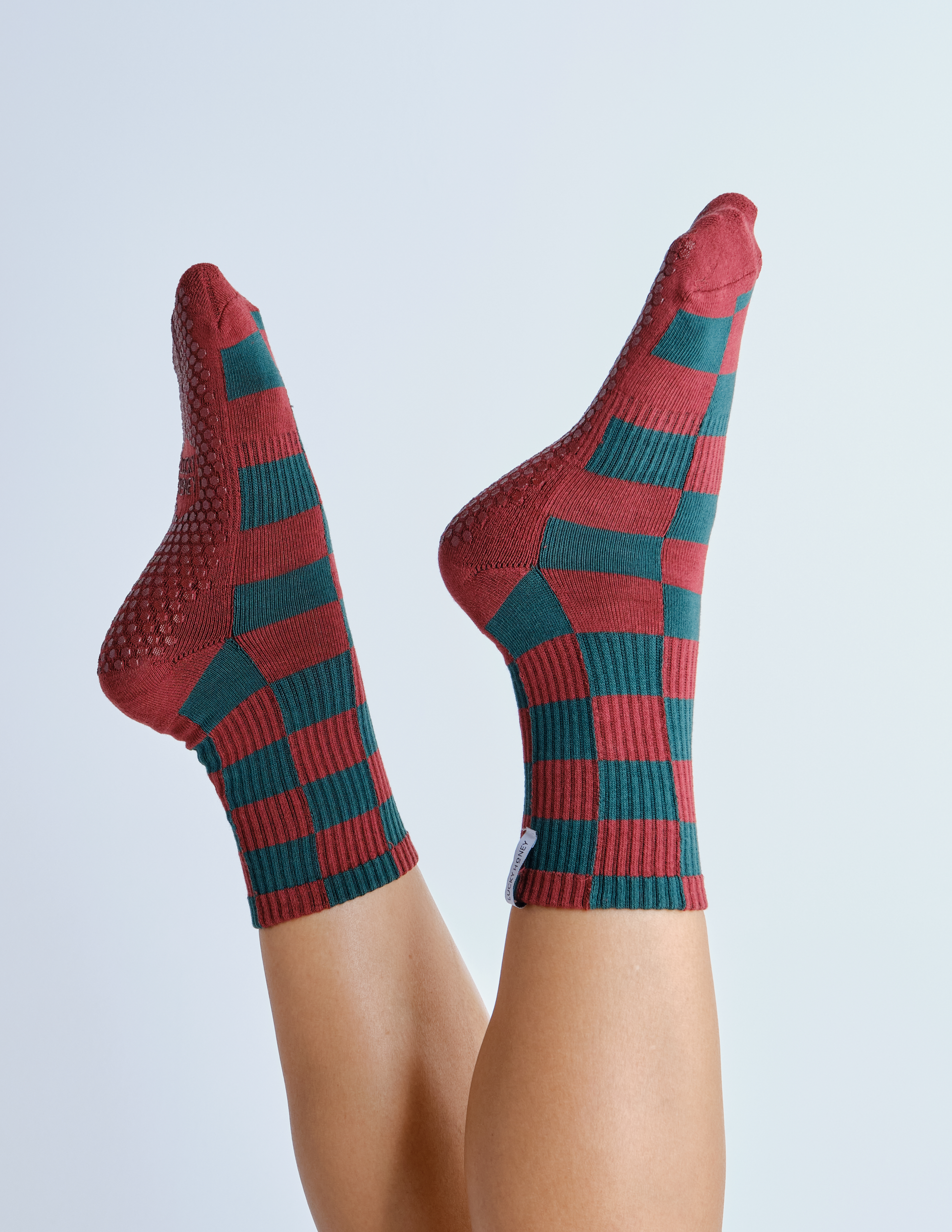 The Checkered Crew Grip Sock