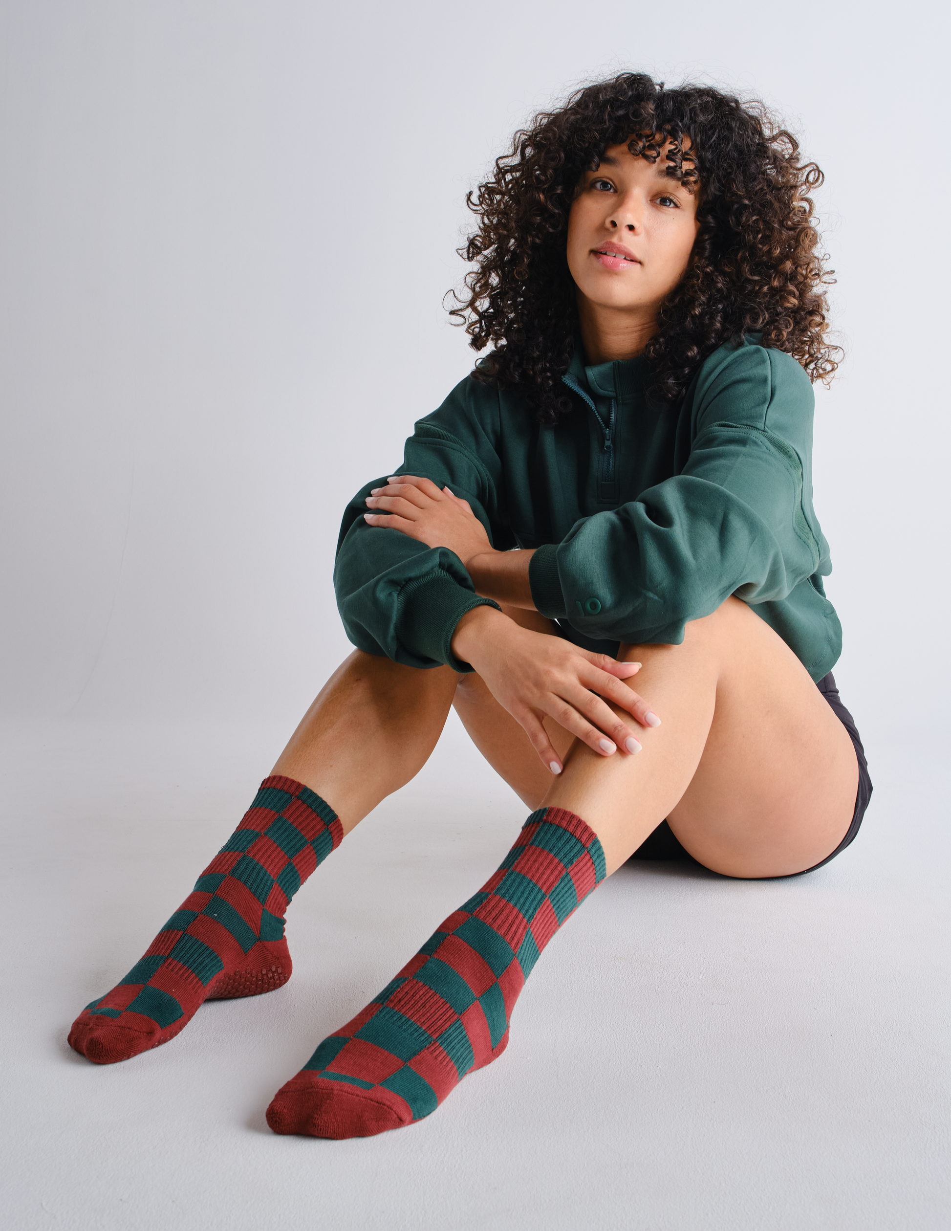 The Checkered Crew Grip Sock